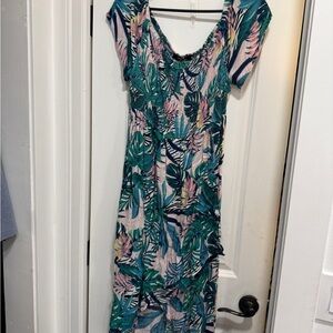 Simply Be Green and Pink High Low Dress